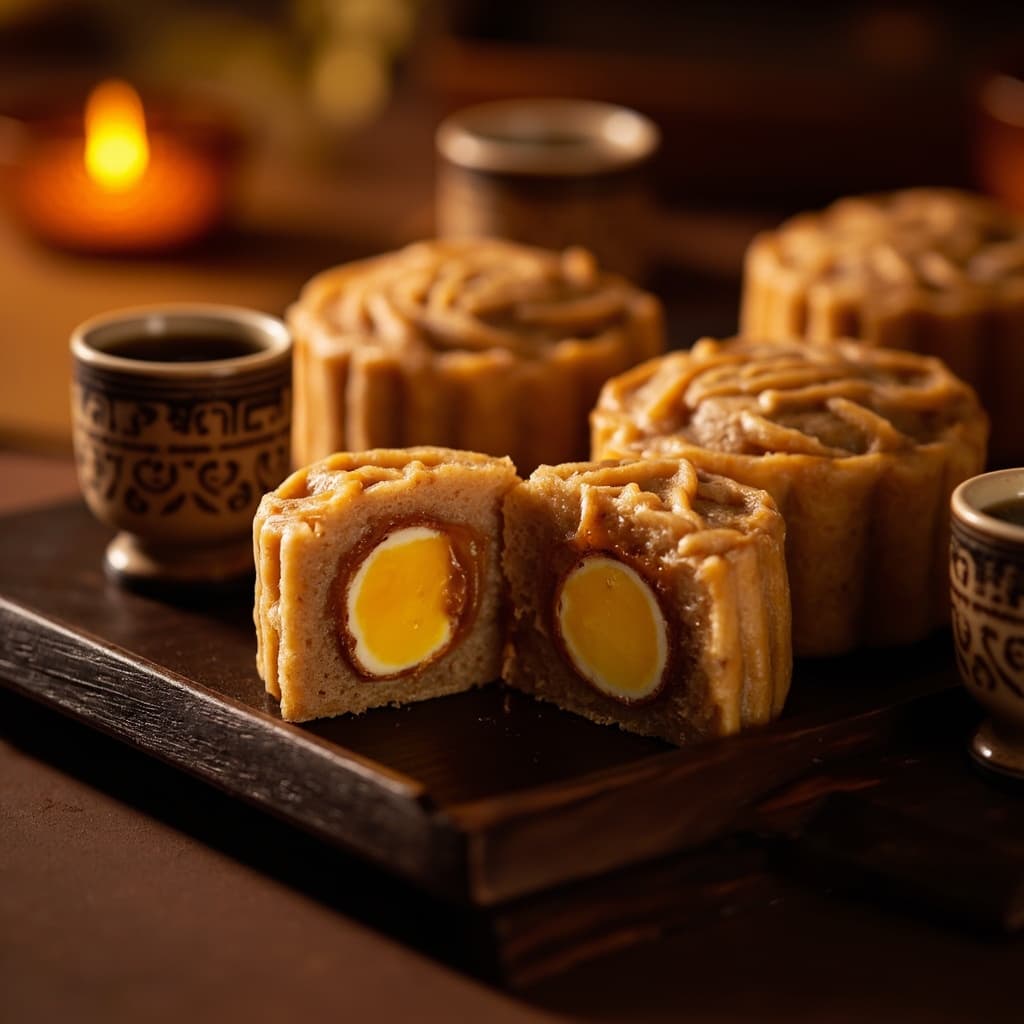 Mid-Autumn Festival Mooncakes with Tea