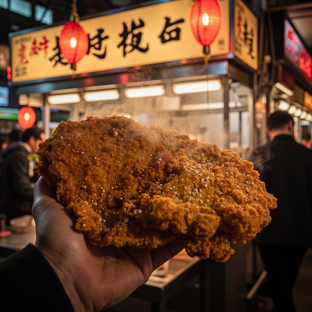 Taiwanese Fried Chicken Cutlet at Night Market