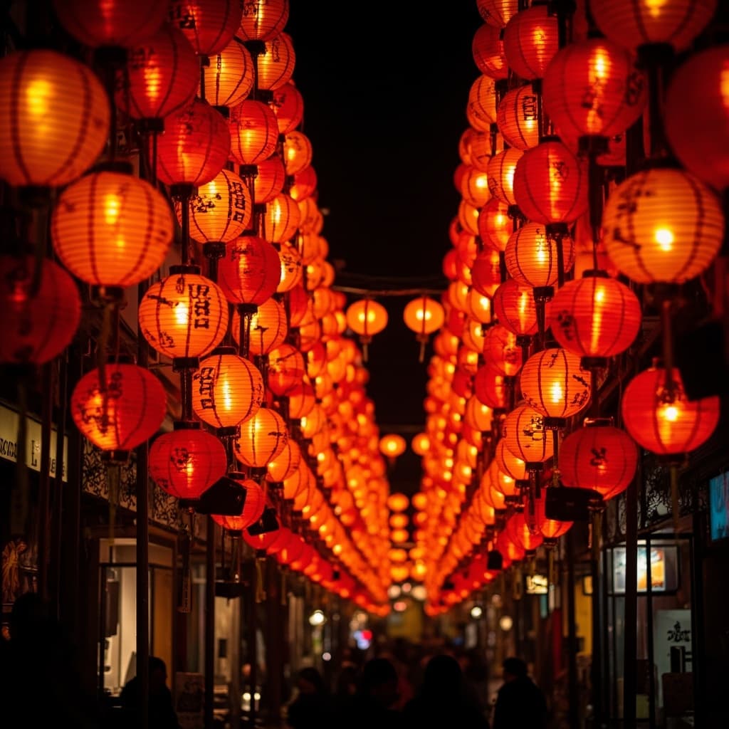 Red Lantern Alley at Taiwanese Night Market
