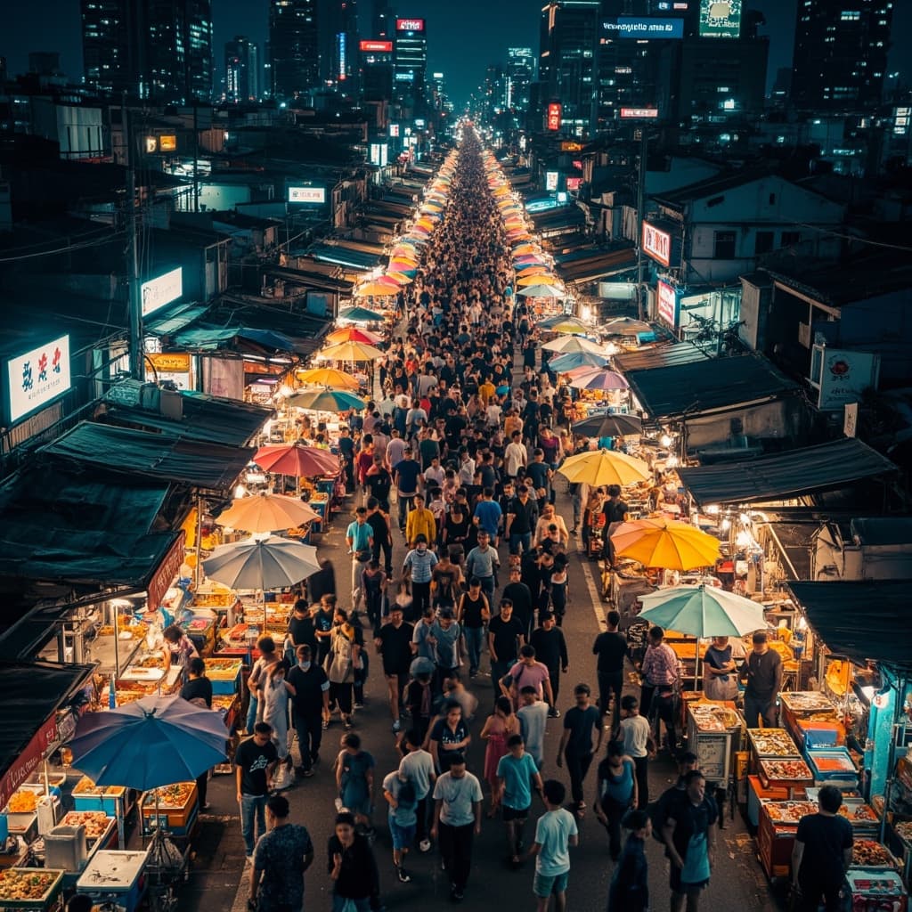 Night Market Aerial 01