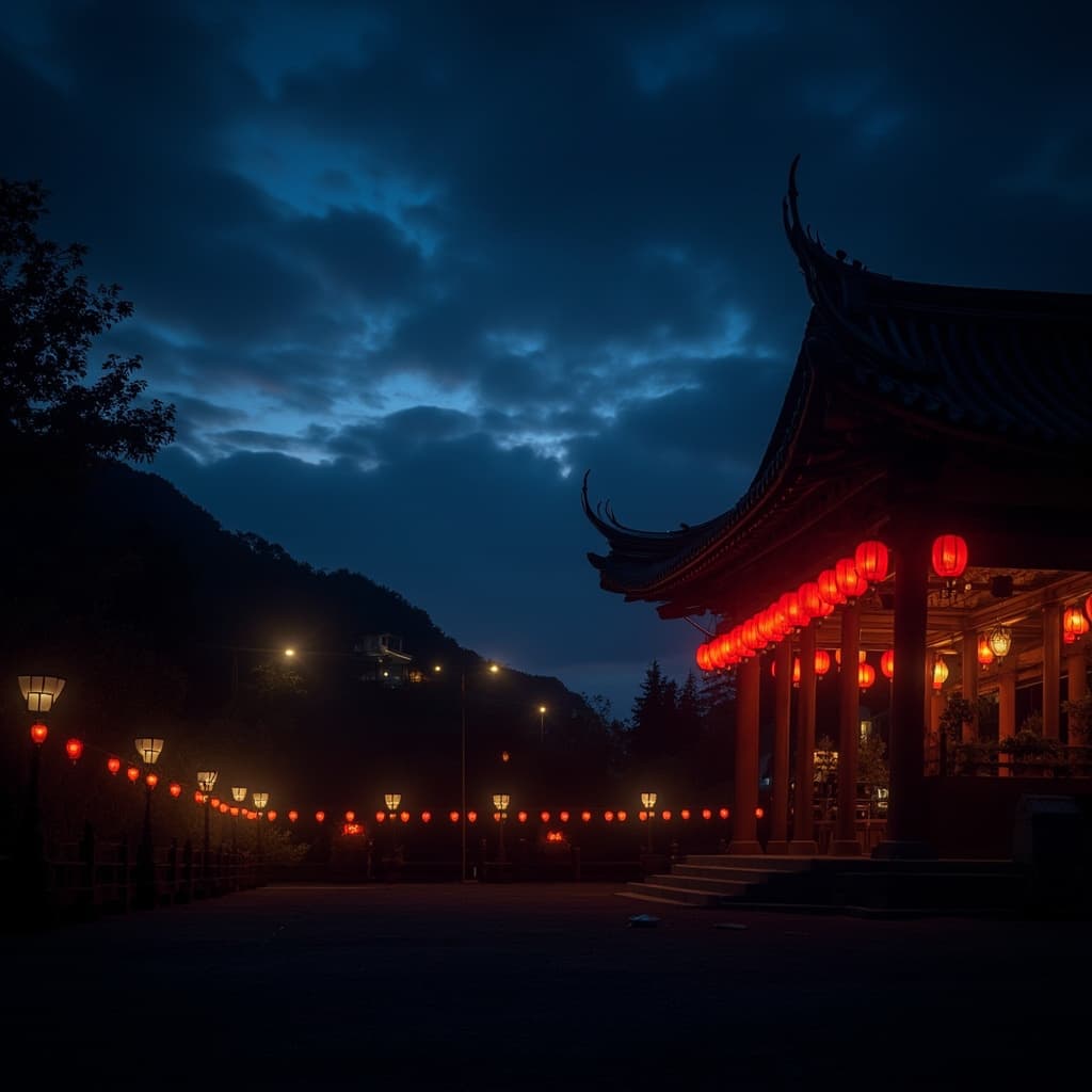 Temple Night Lanterns