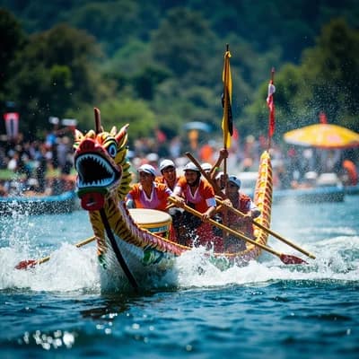 Dragon Boat Racing Team Paddling Taiwan