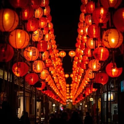Red Lantern Alley at Taiwanese Night Market