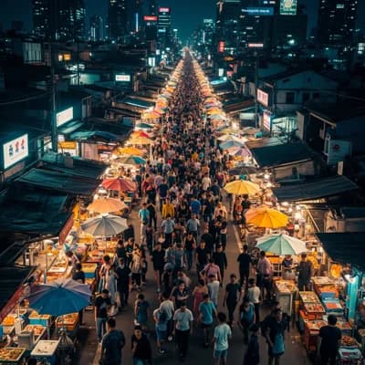 Night Market Aerial 01