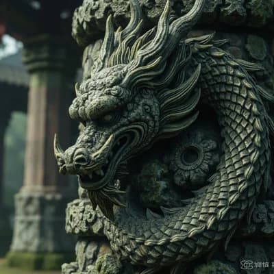 Temple Dragon Pillar